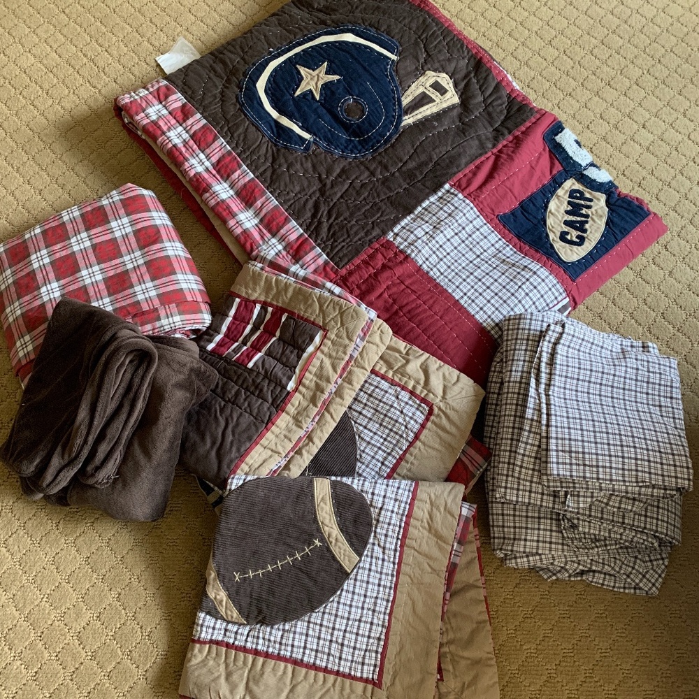 Pottery Barn Kids Football Full Size Bedding Set
